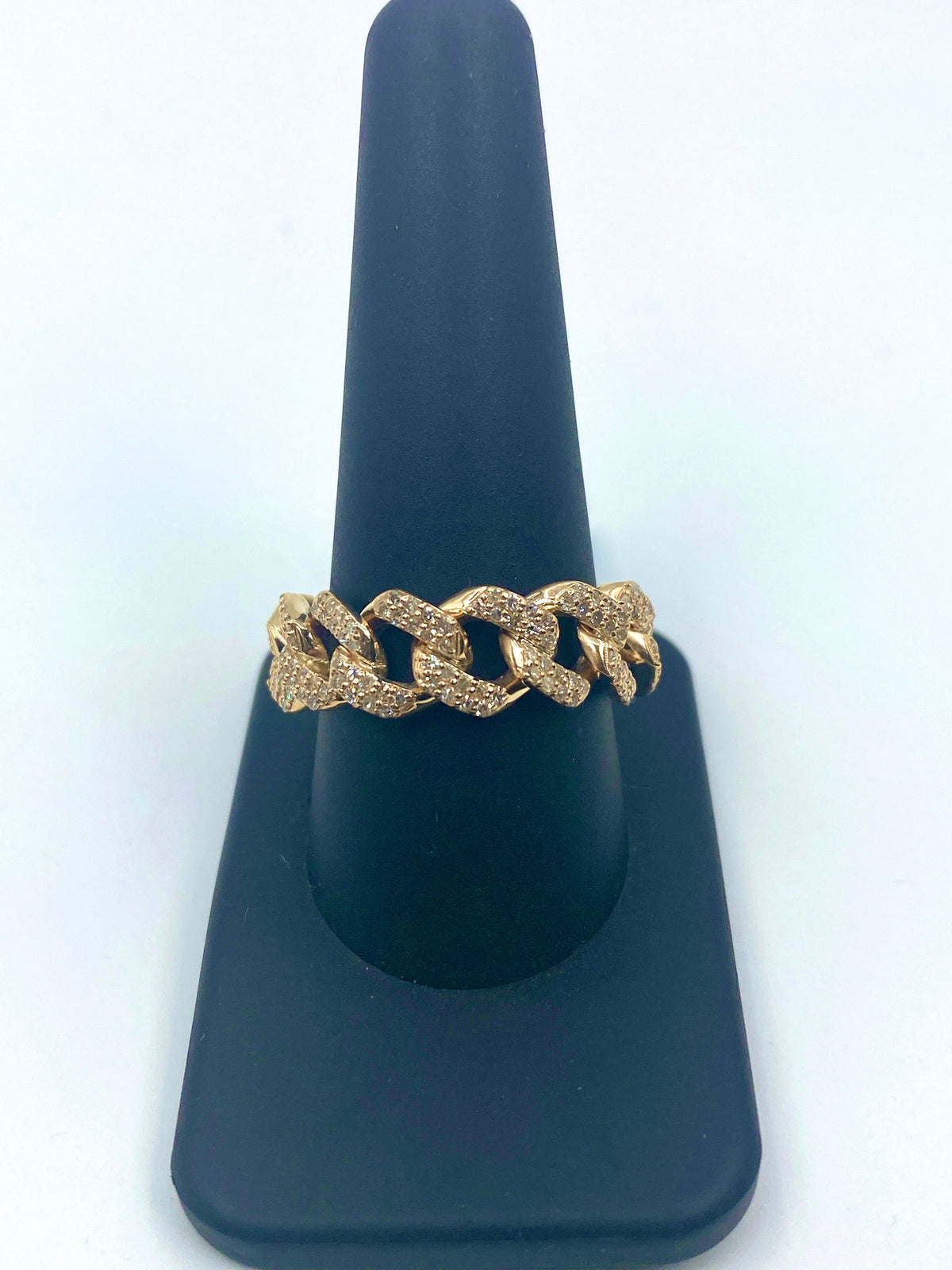 14K Gold & Diamonds Eternity Cuban Ring - additional product view 2