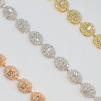 14K Gold Circle Diamond Baguette Tennis Bracelet 7 in - additional product view 5