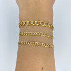 10K Gold Solid Two-Tone Flat Cuban Link Anklet - additional product view 2