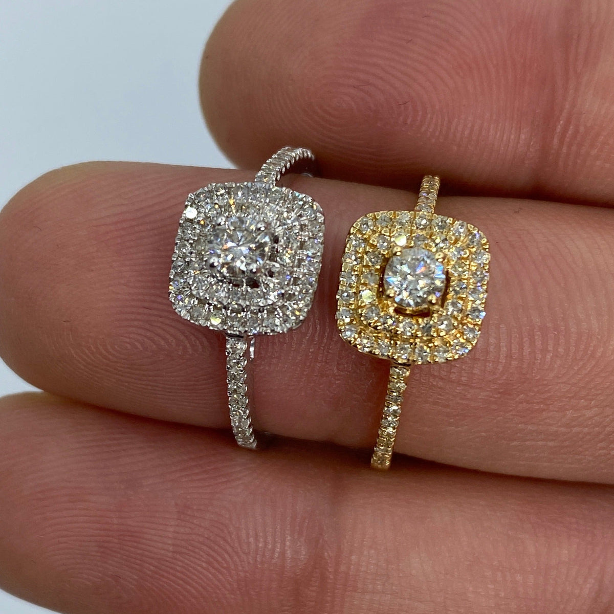 14K Gold Wide Square with Large Center Stone Diamond Engagement Ring - additional product view 5