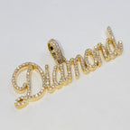 10K Gold Custom Diamond Name Plate Pendant - additional product view 6