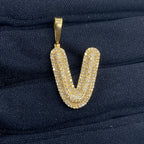Initial V Bubble Diamond Pendant - additional product view 2