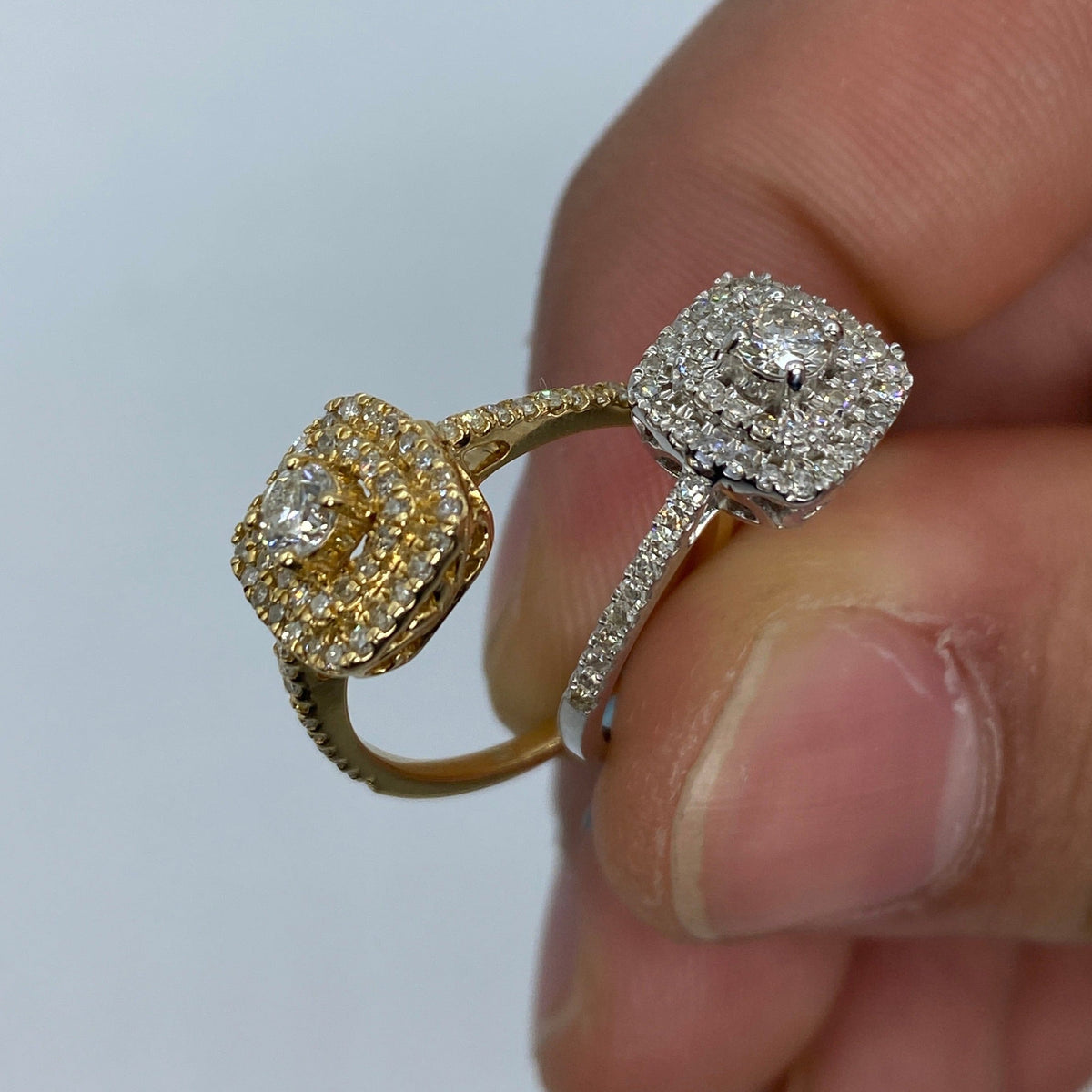 14K Gold Wide Square with Large Center Stone Diamond Engagement Ring - additional product view 6