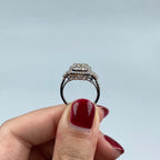 14K Gold Admire Jumbo Halo Square Diamond Engagement Ring - additional product view 7