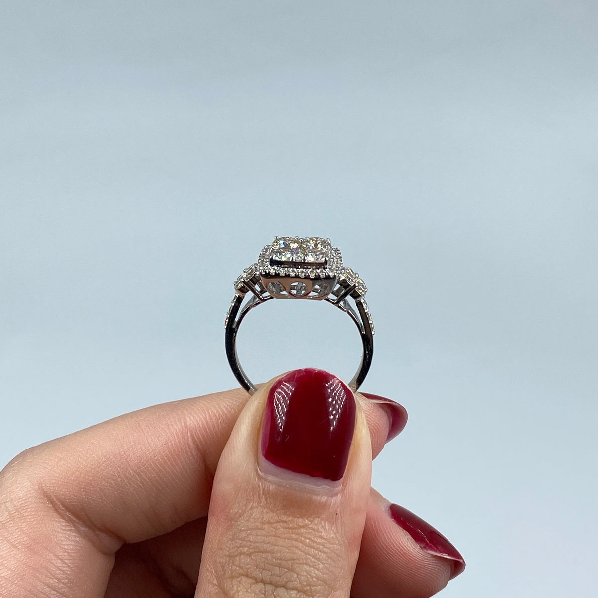 14K Gold Admire Jumbo Halo Square Diamond Engagement Ring - additional product view 7