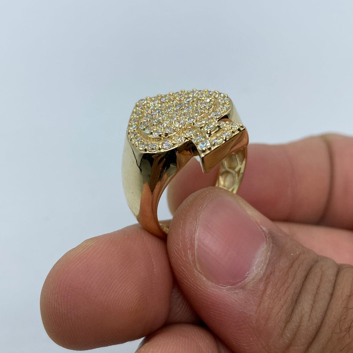 10K Gold Lucky Spade Diamond Ring - additional product view 4