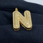 Initial N Bubble Diamond Pendant - additional product view 4