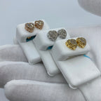 14K Gold Halo Heart Diamond Earrings - additional product view 6