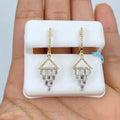 14K Gold Chandelier Diamond Drop Earrings in yellow gold - close-up product photo