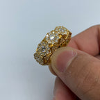 14K Gold Space Flower Diamond Ring 3.5 Ct in yellow gold - close-up product photo