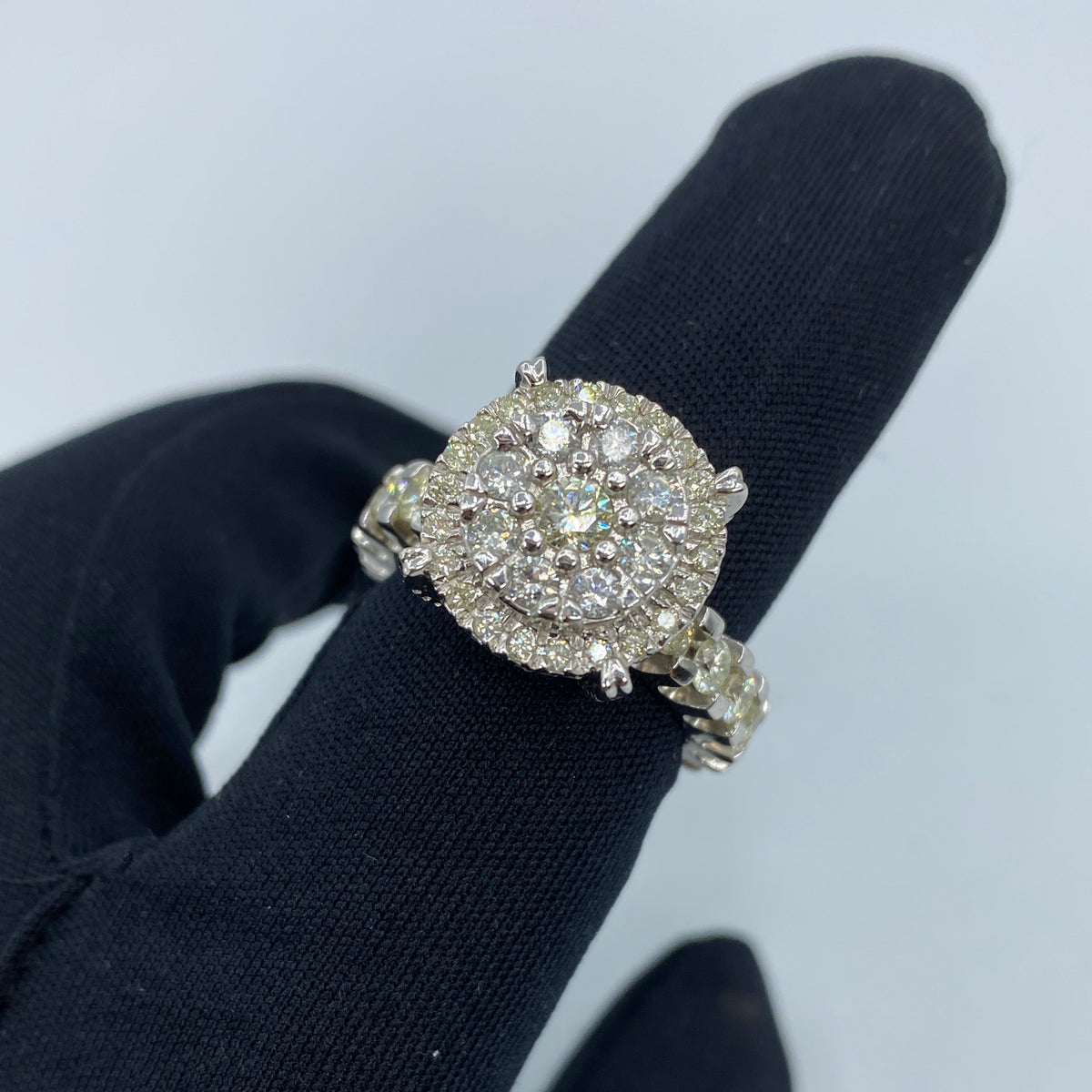 14K Gold Jumbo Circle Halo Diamond Engagement Ring - additional product view 2