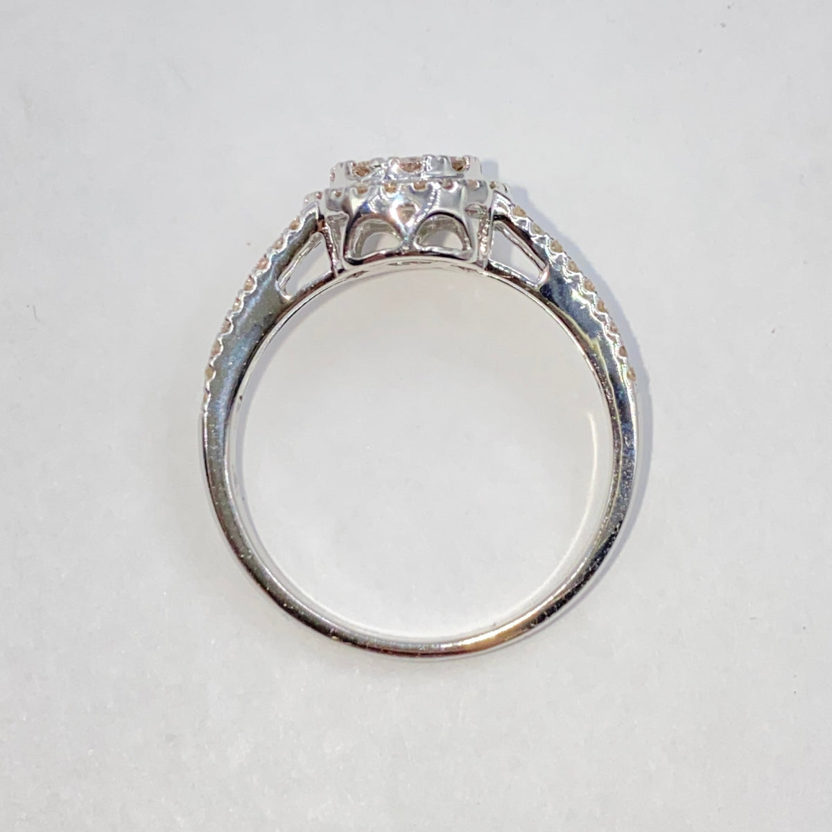 14K Gold Double Halo Circle Diamond Engagement Ring - additional product view 9