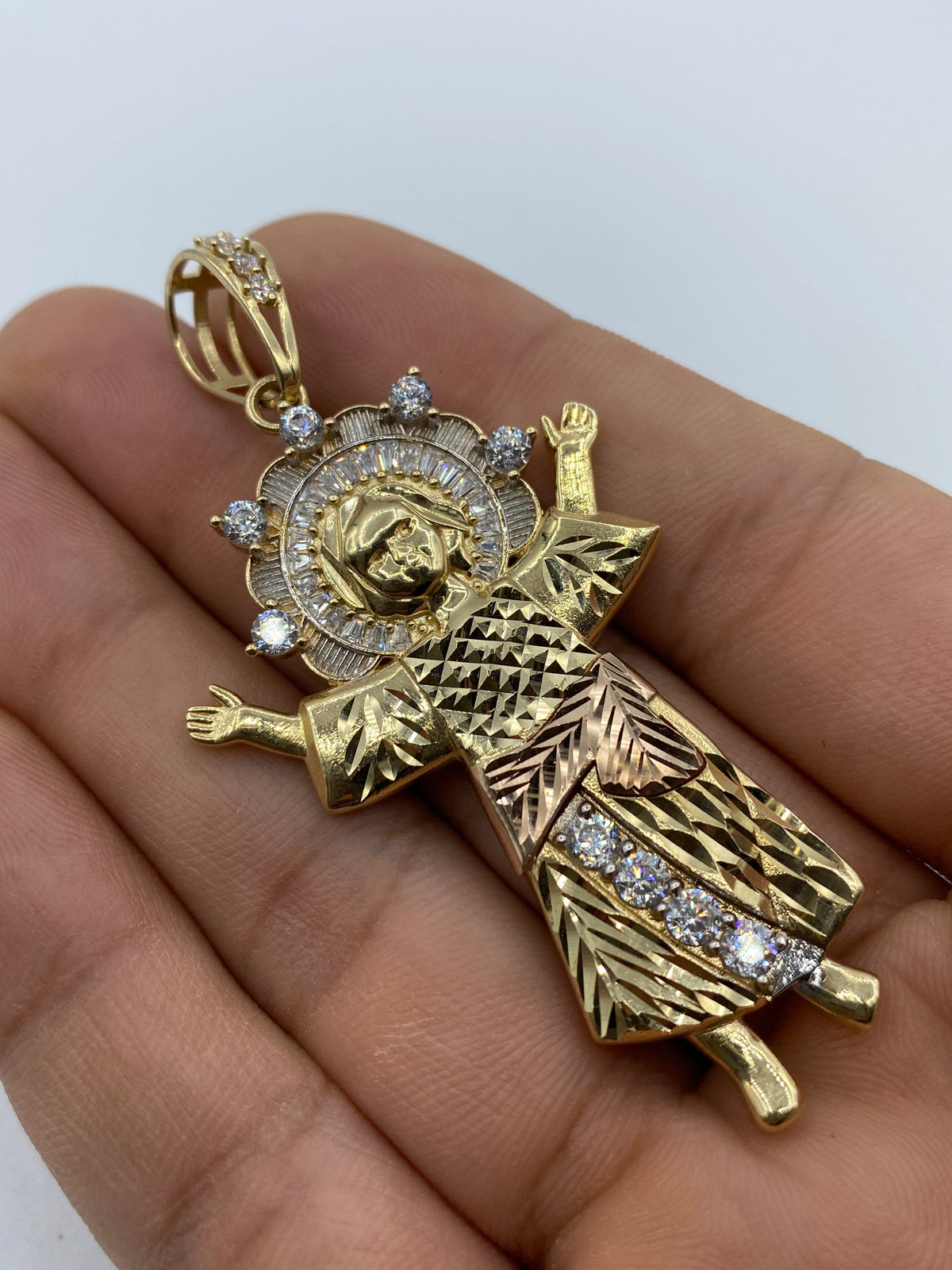 14K Gold Baby Jesus Pendant 2.75 in - additional product view 6