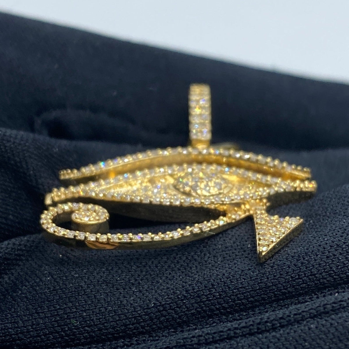 10K Gold Egyptian Eye of Horus Diamond Pendant - additional product view 4