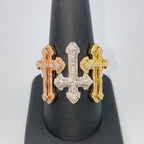 10K Gold Holy Trinity Cross Diamond Ring - additional product view 6