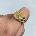 14K Gold Crown Diamond Ring in yellow gold - close-up product photo