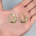 10K Gold Braided Oval Hoop Earrings - additional product view 4