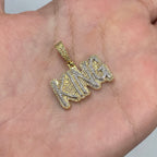 10K Gold King Name Plate Diamond Pendant - additional product view 2