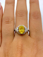 14K Gold Natural Canary Diamond Engagement Ring - additional product view 2