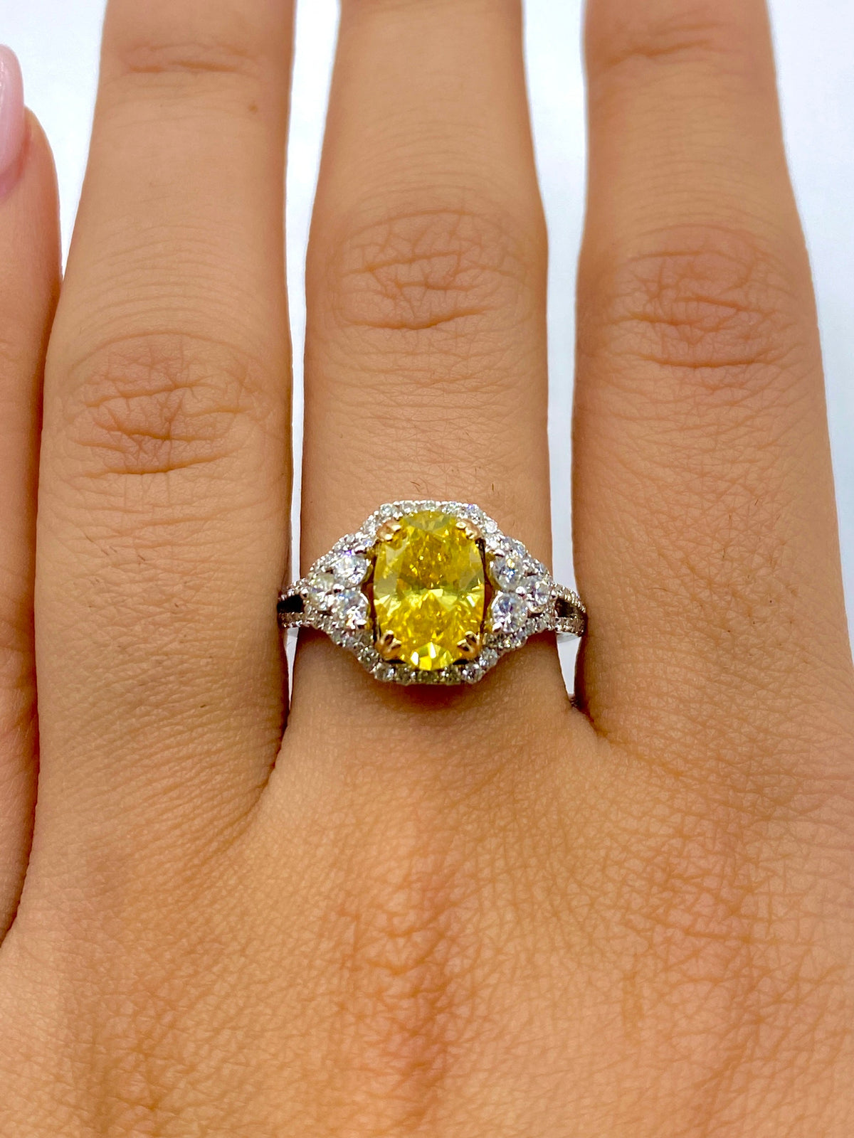 14K Gold Natural Canary Diamond Engagement Ring - additional product view 2