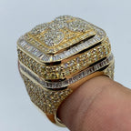 14K Gold Jumbo Square Tower Diamond Baguette Ring - additional product view 4