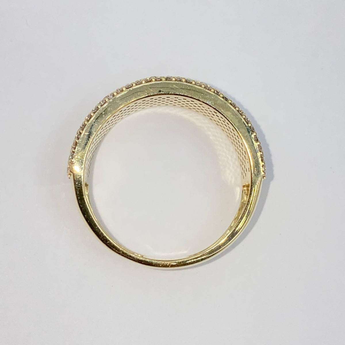 10K Gold 8mm Iced Pave Ring Diamond Band - additional product view 10