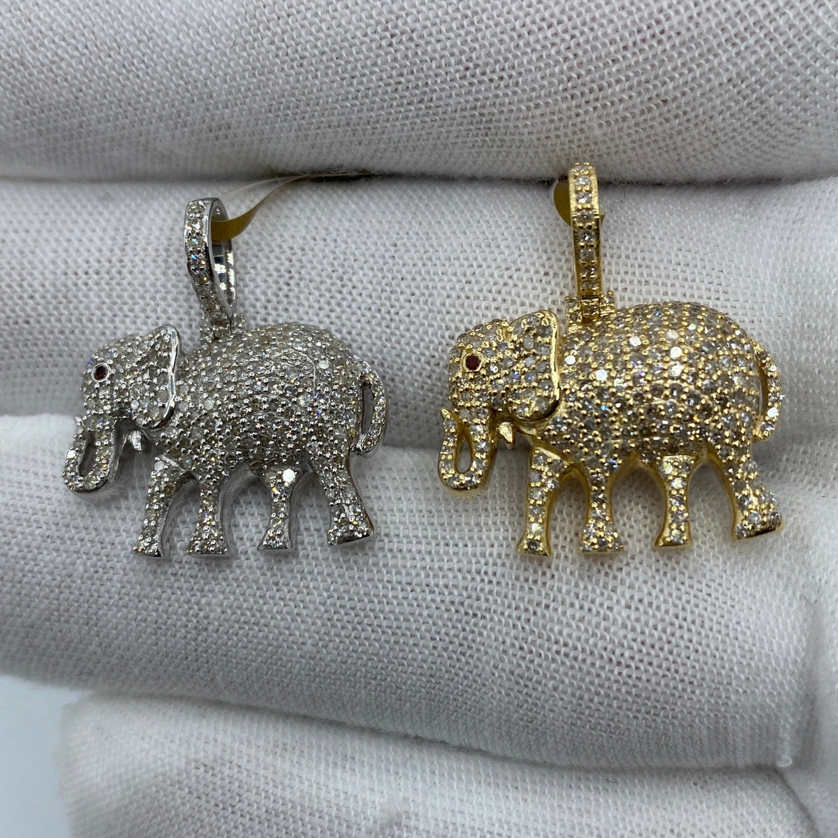 10K Gold Elephant Diamond Pendant - additional product view 8