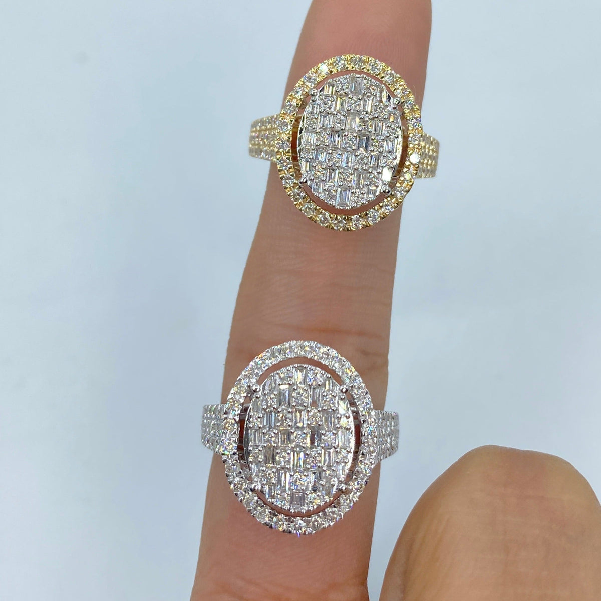 14K Gold Vanity Oval Halo Diamond Ring - additional product view 2