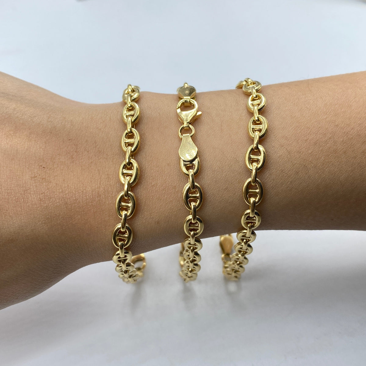 14K Gold 5.5mm Puff Mariner Link Bracelet 8 in - additional product view 2