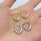 14K Gold Pleated Hoop Earrings - additional product view 2