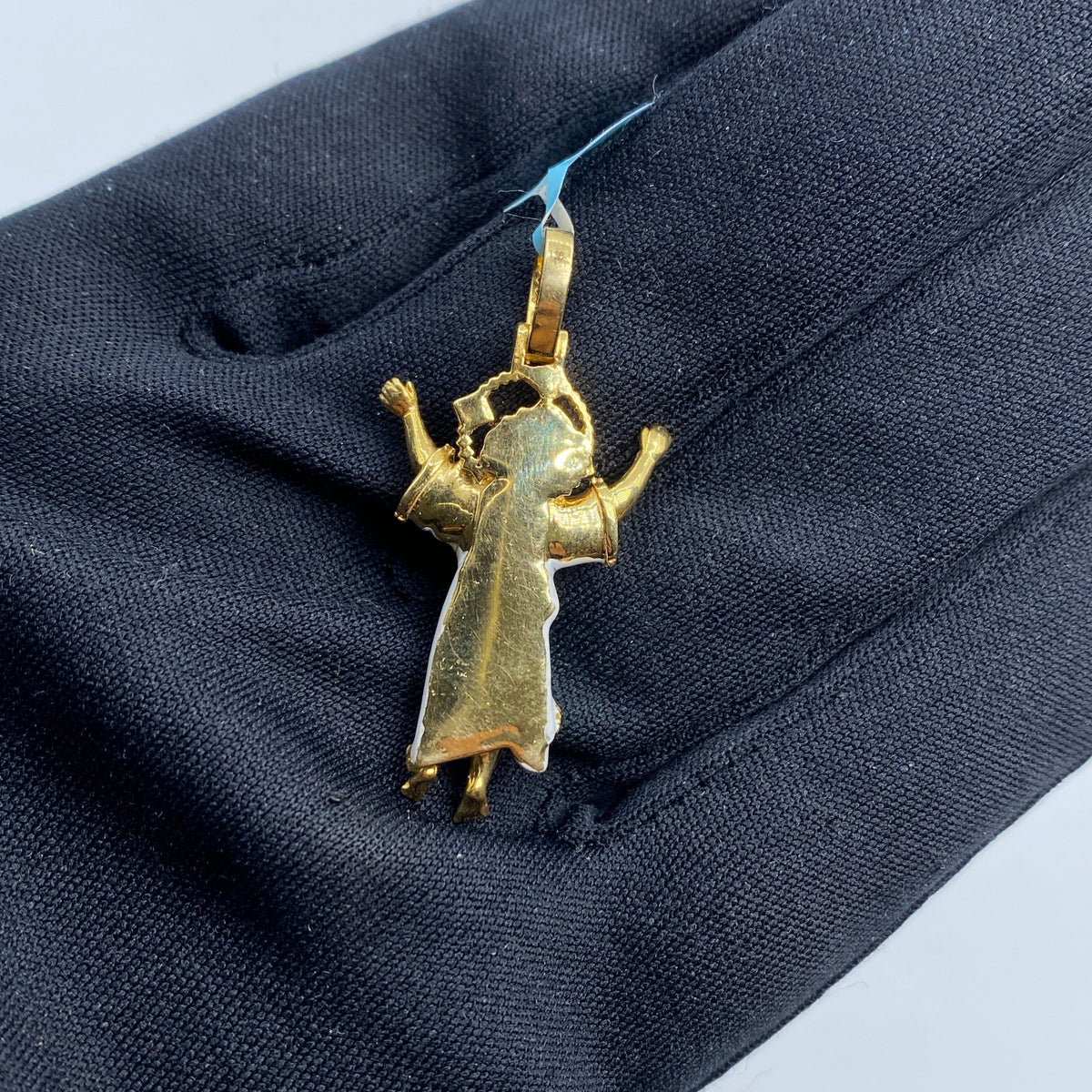 14K Gold Baby Jesus Enamel Diamond Pendant - additional product view 4