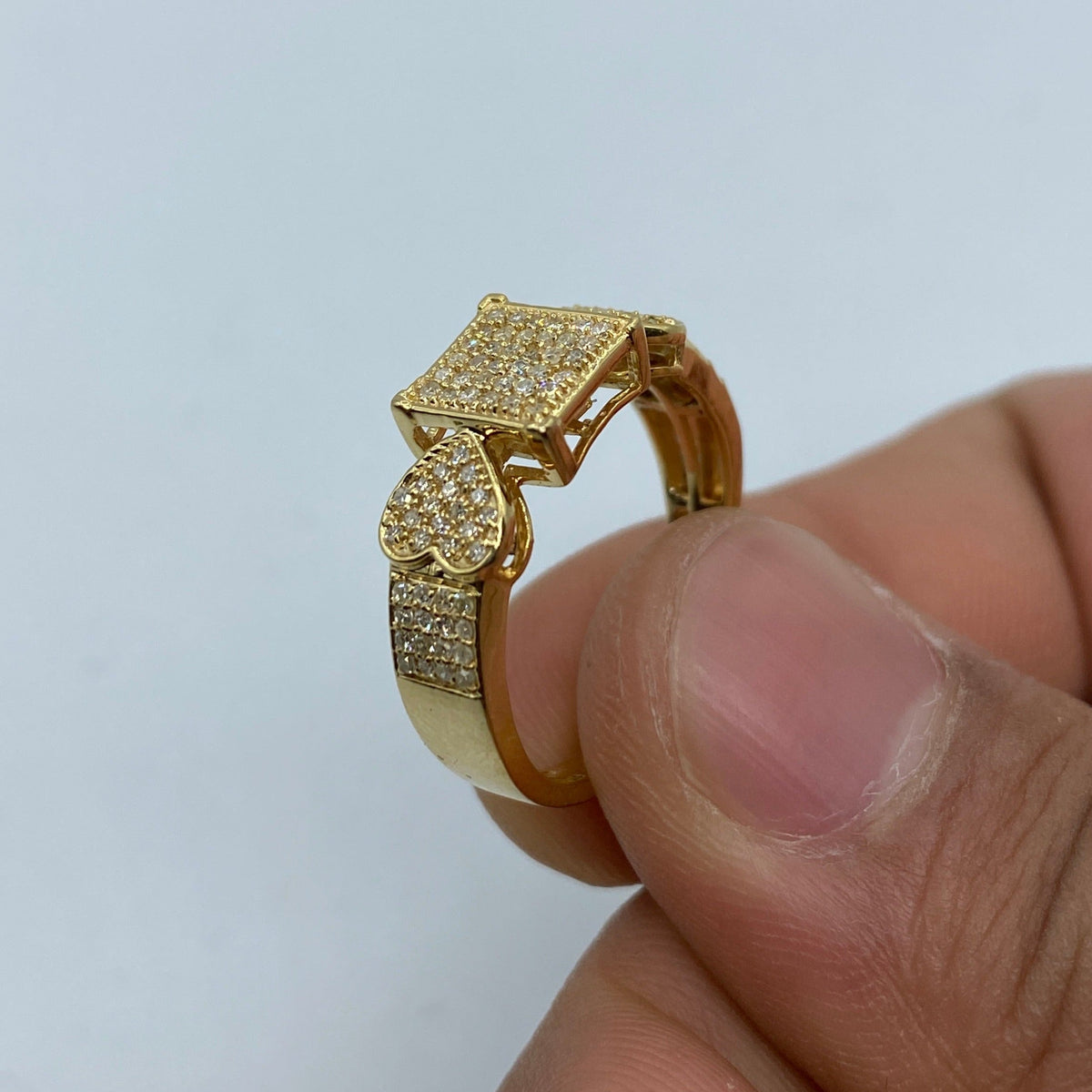 10K Gold Aurora Diamond Hearts Engagement Ring - additional product view 5