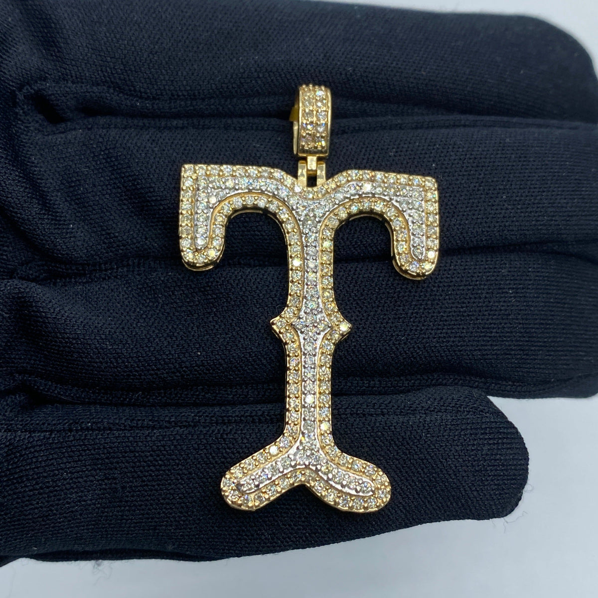 Initial T Old English Diamond Pendant - additional product view 2
