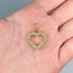 10K Gold/14K Open Heart Diamond Pendant - additional product view 3