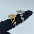 14K Gold Square Halo Baguette Center Stone Engagement Diamond Ring - additional product view 5