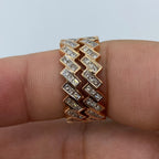 14K Gold Double Eternity Baguette Cuban Link Diamond Ring - additional product view 3