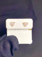 10K Gold Castle Heart Diamond Earrings - additional product view 5