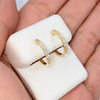 14K Gold Pavé Hoop Diamond Earrings - additional product view 4