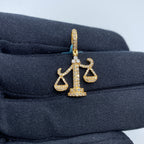 14K Gold Libra Scale of Justice Diamond Pendant - additional product view 2