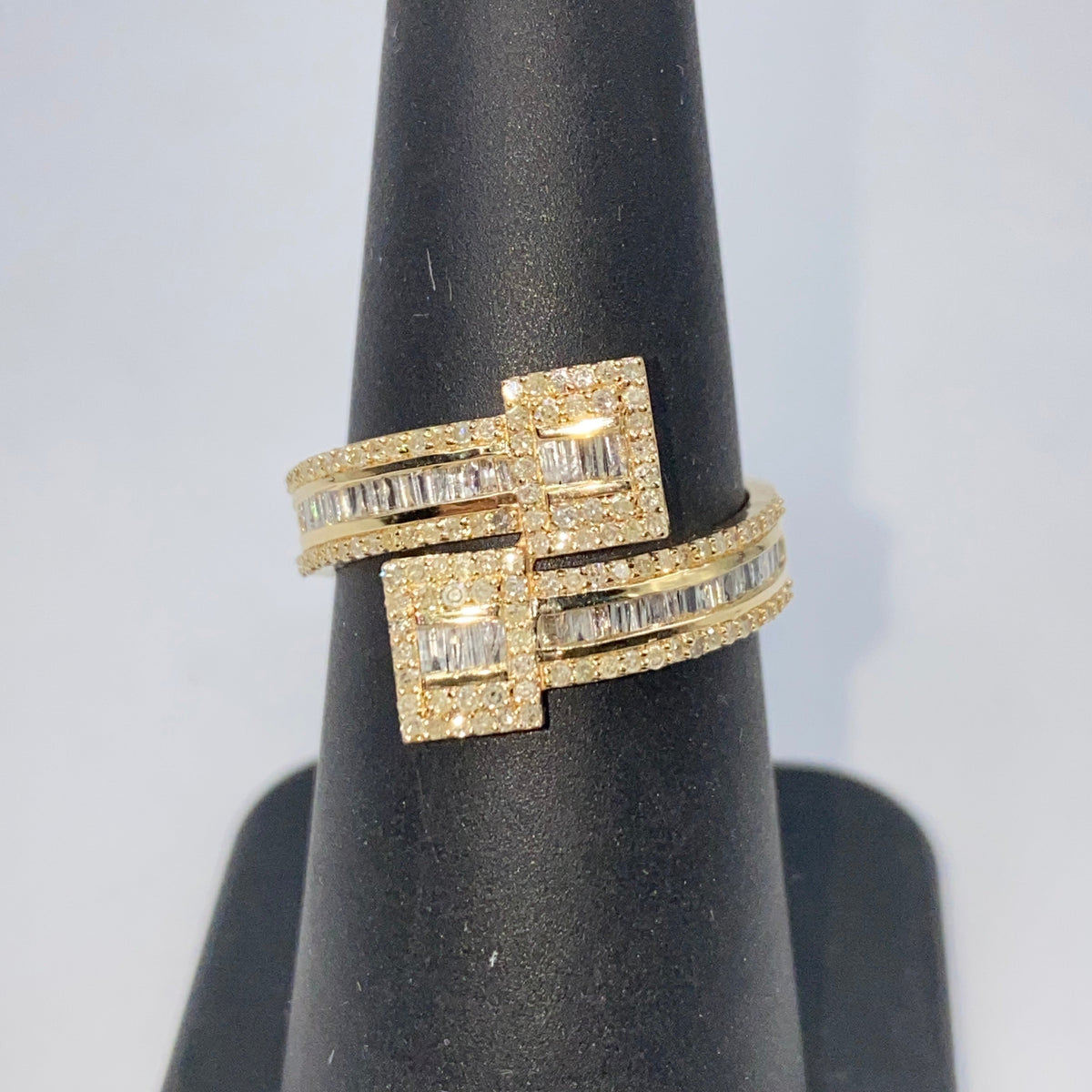 14K Gold Square Bangle Wrap Diamond Ring - additional product view 6