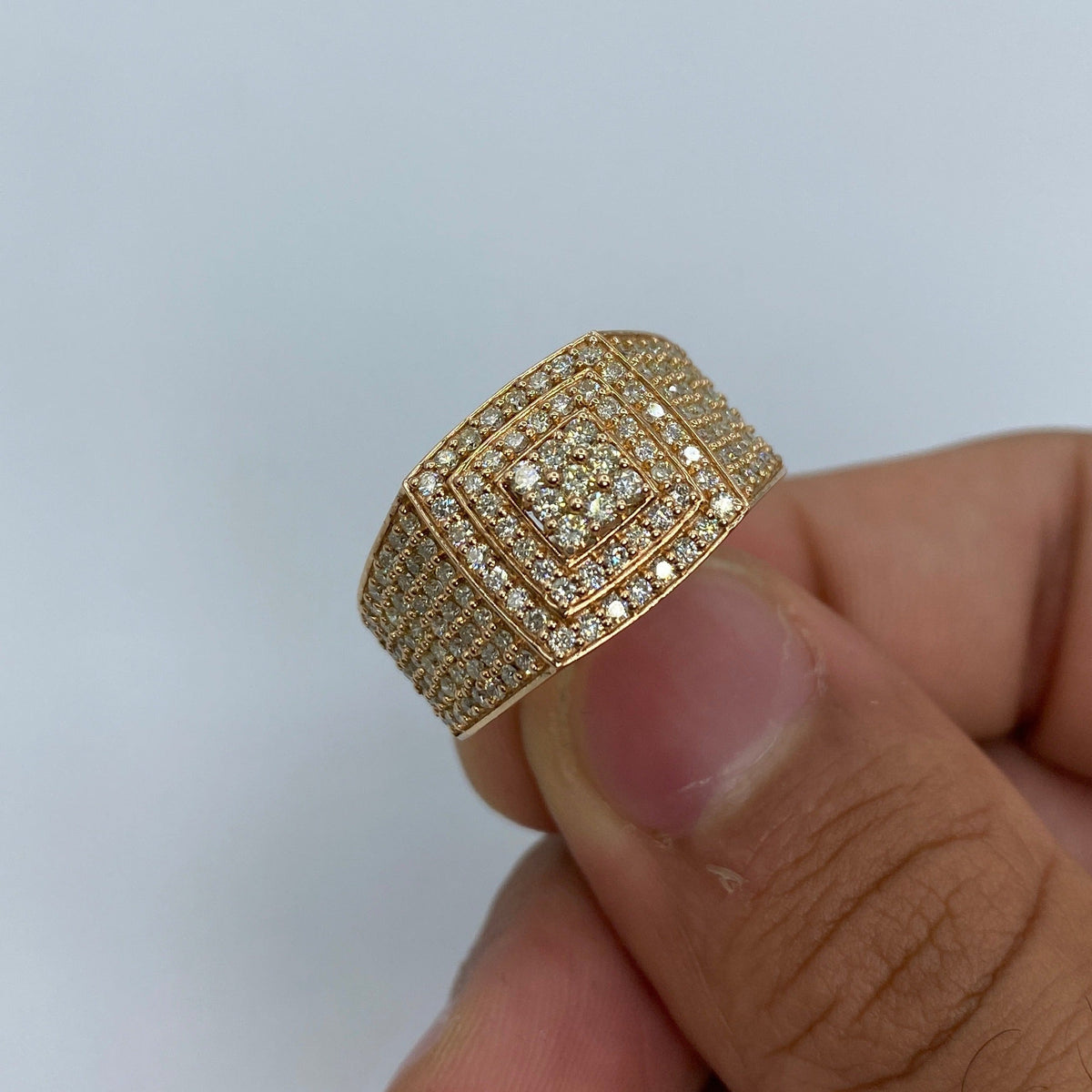 14K Gold Rose Square Diamond Ring - additional product view 2