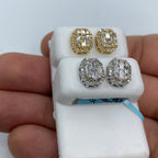 14K Gold Rounded Rectangle Diamond Baguette Earrings 1.2 Ct - additional product view 5