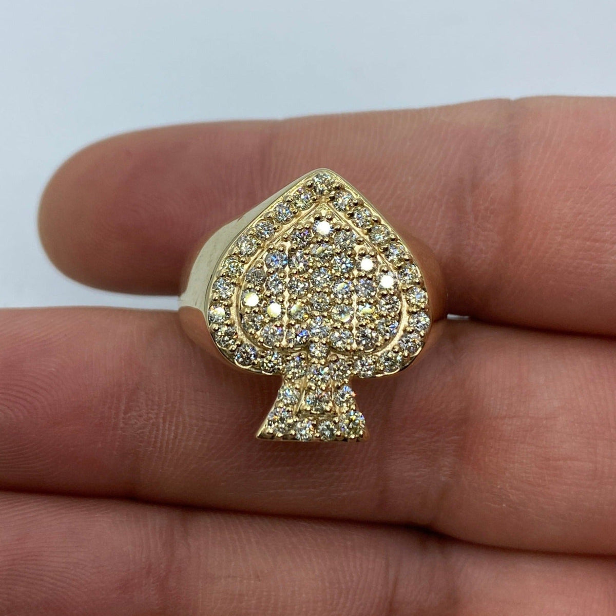 10K Gold Lucky Spade Diamond Ring - additional product view 2