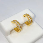 14K Gold Bold Diamond Baguette Hoop Earrings - additional product view 7