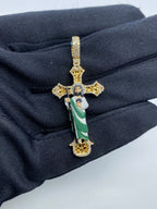 Jesus on Cross Enamel Diamond Pendant - additional product view 2