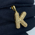 Initial K Bubble Diamond Pendant - additional product view 3