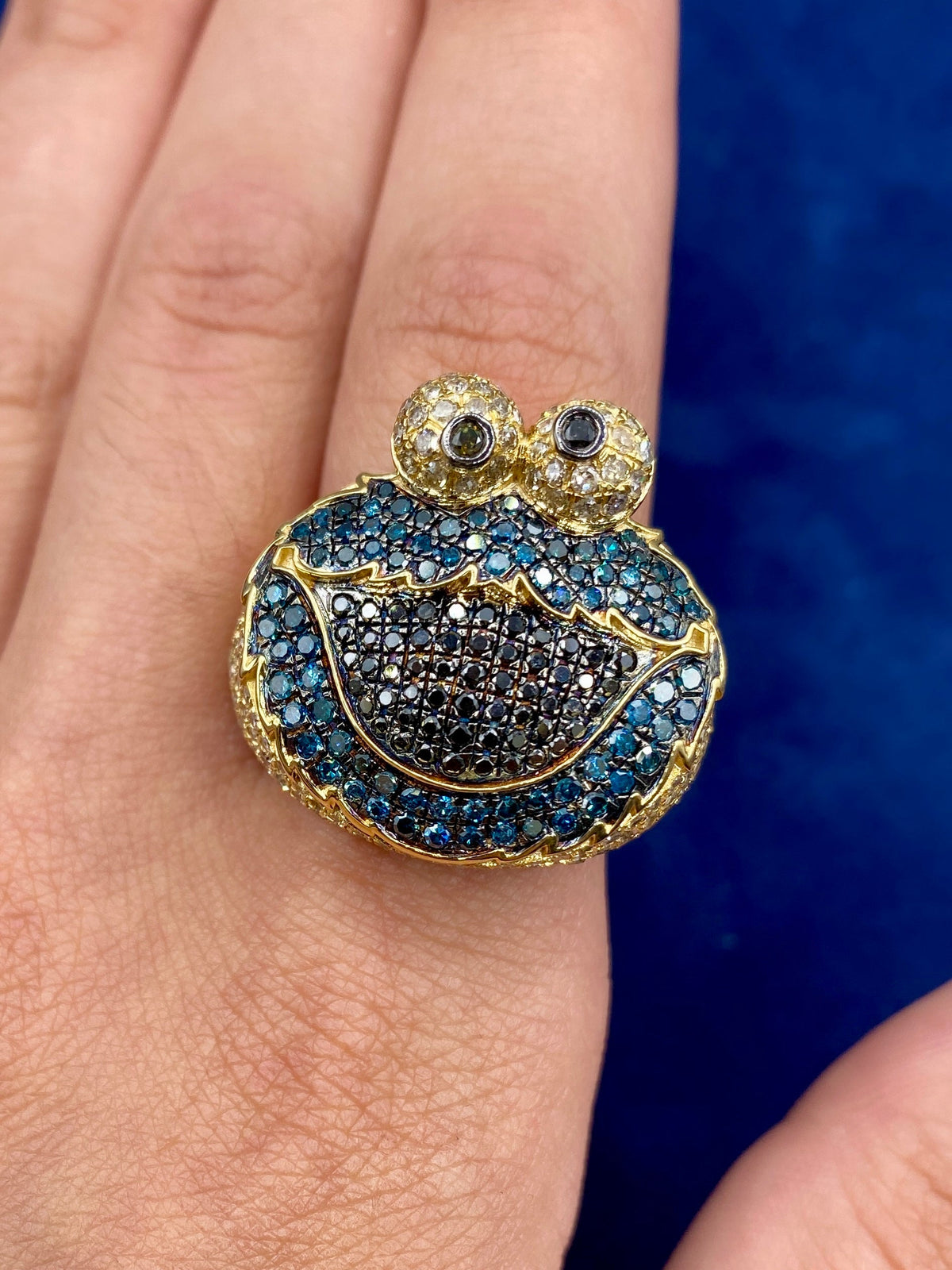 14K Gold Diamond Cookie Monster Ring - additional product view 2