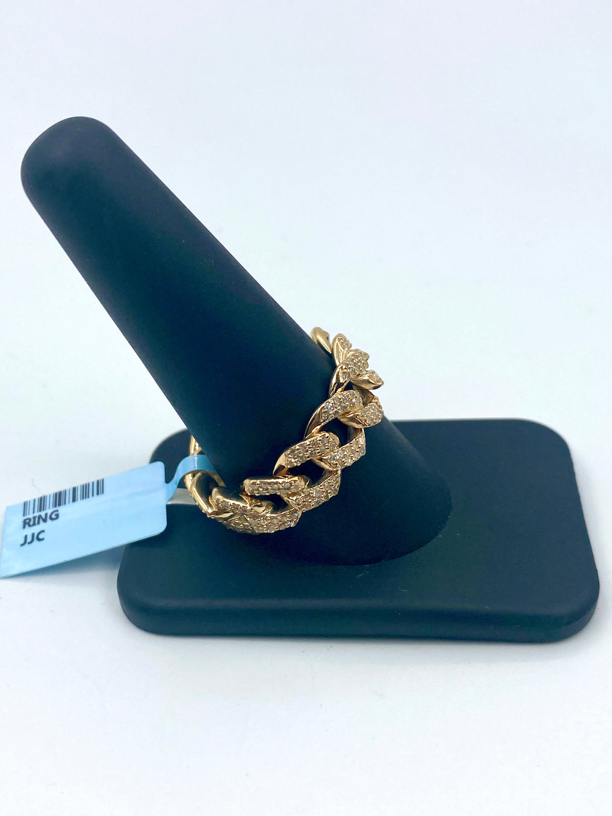 14K Gold & Diamonds Eternity Cuban Ring - additional product view 4