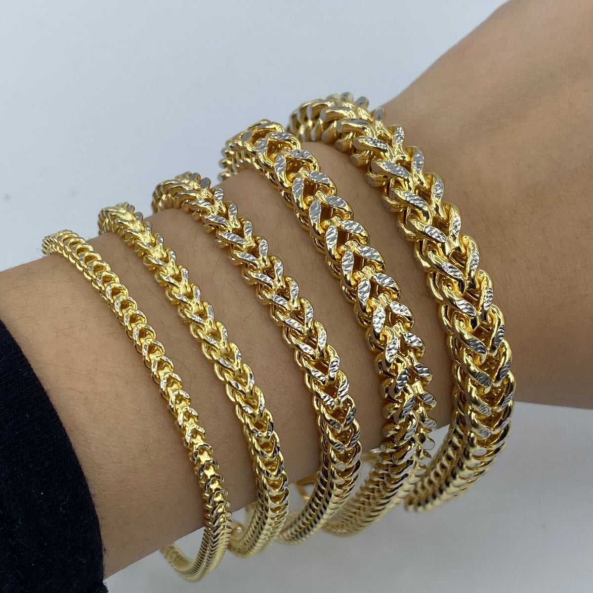 10K Gold Two-Tone Box Chain Bracelet - additional product view 3