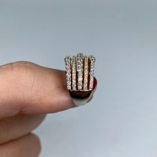 14K Gold Two-Tone Stacked Diamond Ring - additional product view 5
